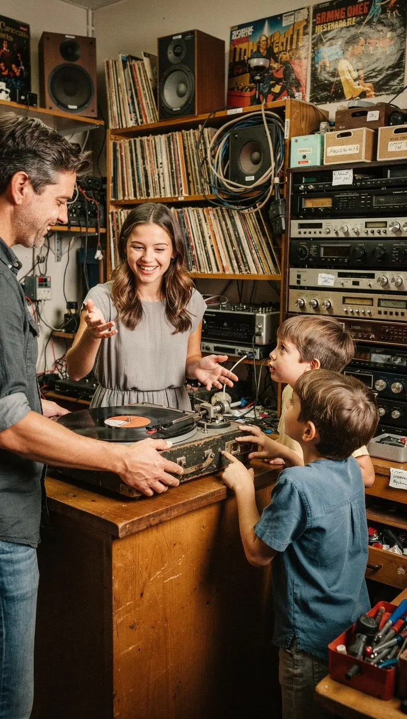 Audio equipment with visible hum and buzz issues.