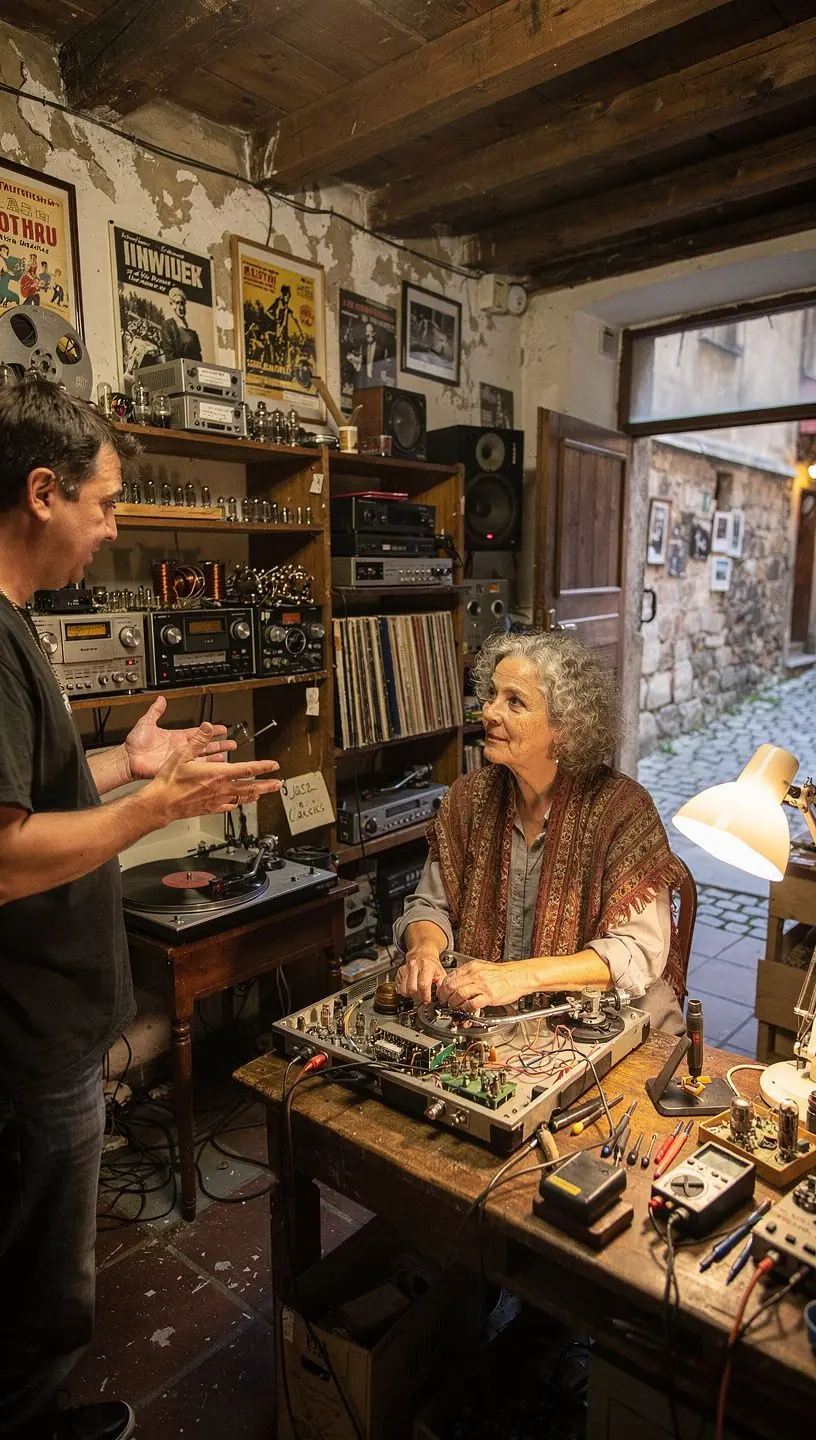 Vinyl records and cleaning tools for maintenance